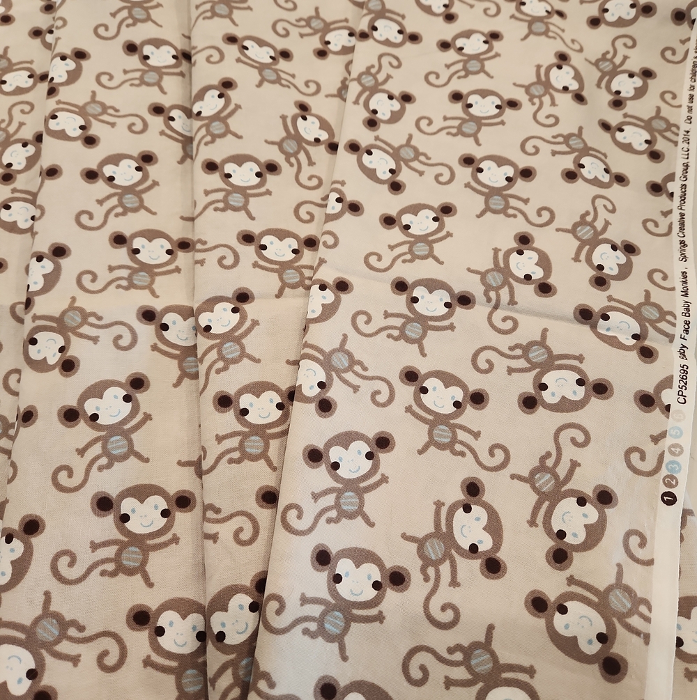 Fabric Monkey Baby Face 1 Yard